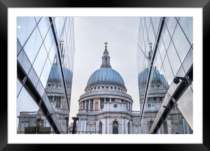 Reflections of St Paul's Cathederal viewed from On Framed Mounted Print by Martin Williams