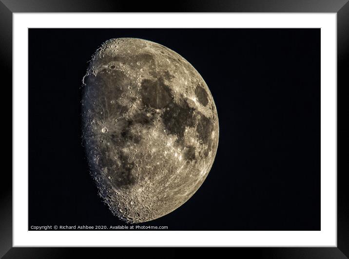 Waxing Gibbous Moon  Framed Mounted Print by Richard Ashbee