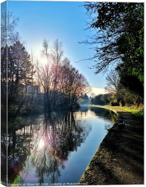 Stourbridge Canal in Winter Canvas Print by Steve WP