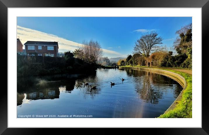 Geese Enjoying the Canal Framed Mounted Print by Steve WP