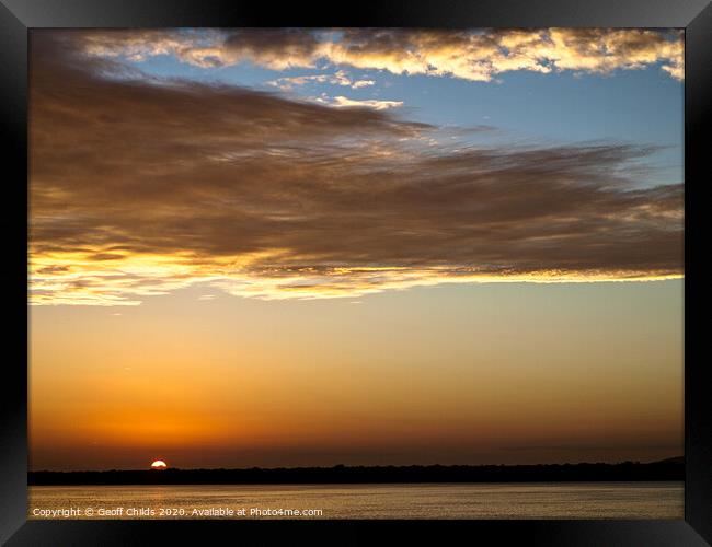 Golden Glow Sunrise Seascape Australia Framed Print by Geoff Childs