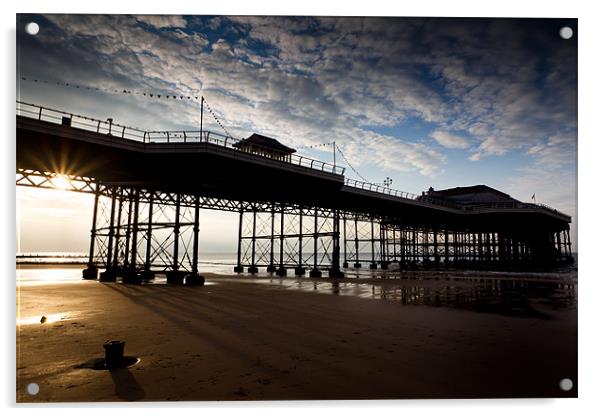 Sundown Pier - Cromer Acrylic by Simon Wrigglesworth