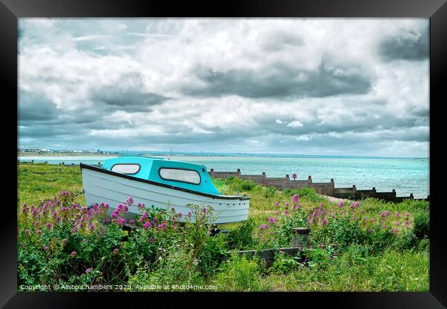 West Beach Whitstable Framed Print by Alison Chambers