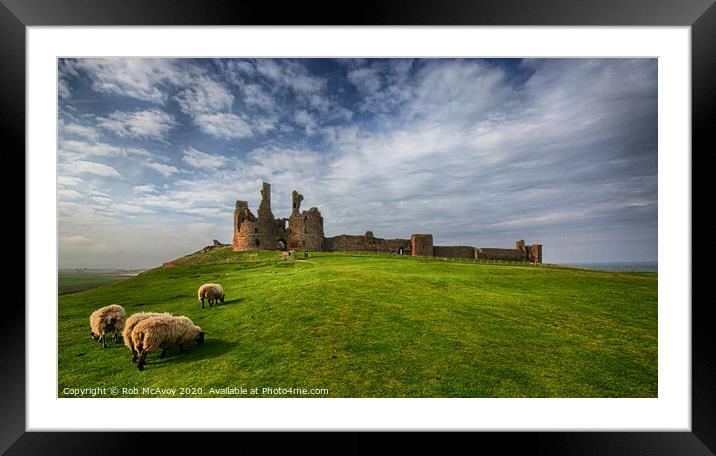 Dunstanburgh Castle Framed Mounted Print by Rob McAvoy