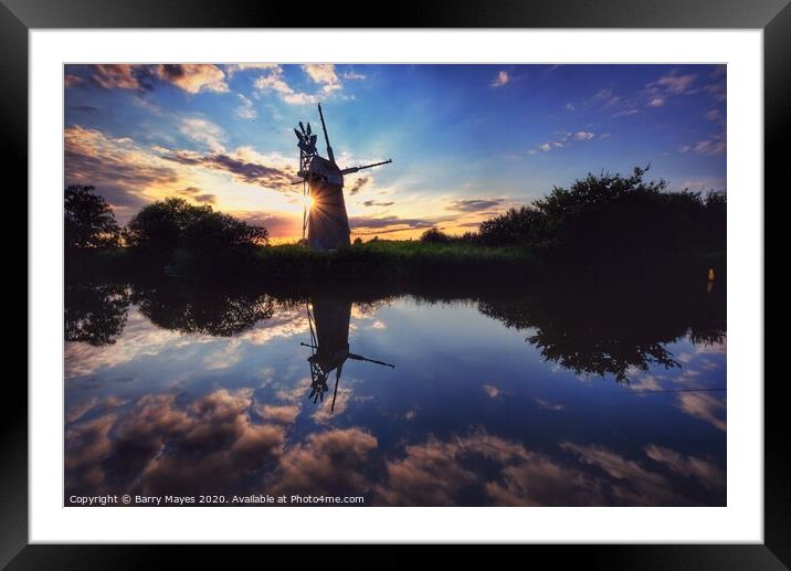 Turf Fen Drainage Mill Framed Mounted Print by Barry Mayes
