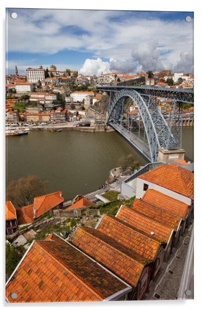 Porto And Gaia Cityscape Acrylic by Artur Bogacki