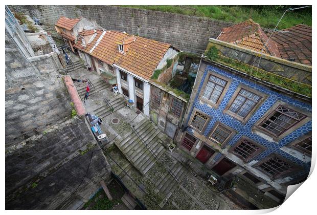 Hillside Houses In Porto Print by Artur Bogacki