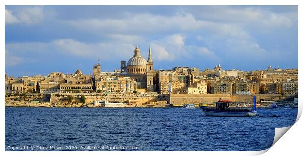 Valletta Skyline Malta Print by Diana Mower