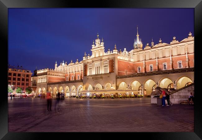 Cloth Hall in Old Town of Krakow at Night Framed Print by Artur Bogacki