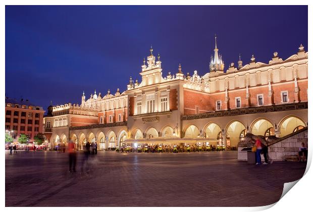 Cloth Hall in Old Town of Krakow at Night Print by Artur Bogacki