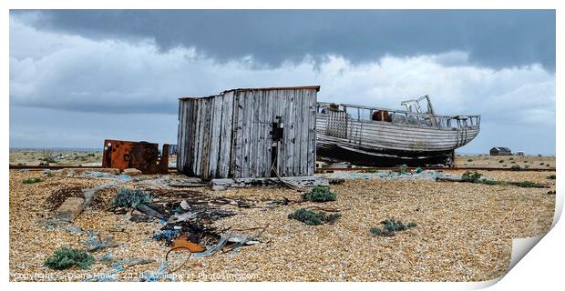 Cloudy Dungeness Kent  Print by Diana Mower