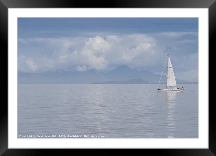 Gentle cruise near Lunga in Scotland Framed Mounted Print by David Merrifield