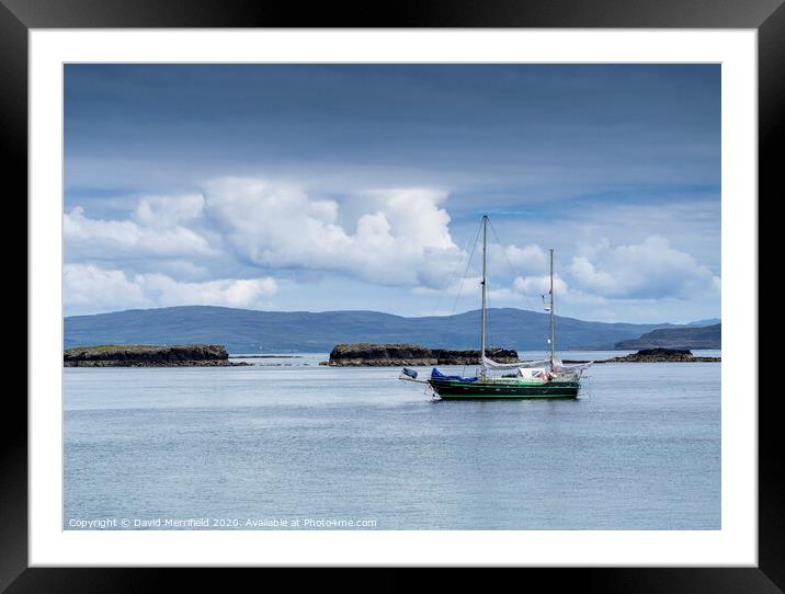 Perfect day moored of Lunga - Scotland Framed Mounted Print by David Merrifield