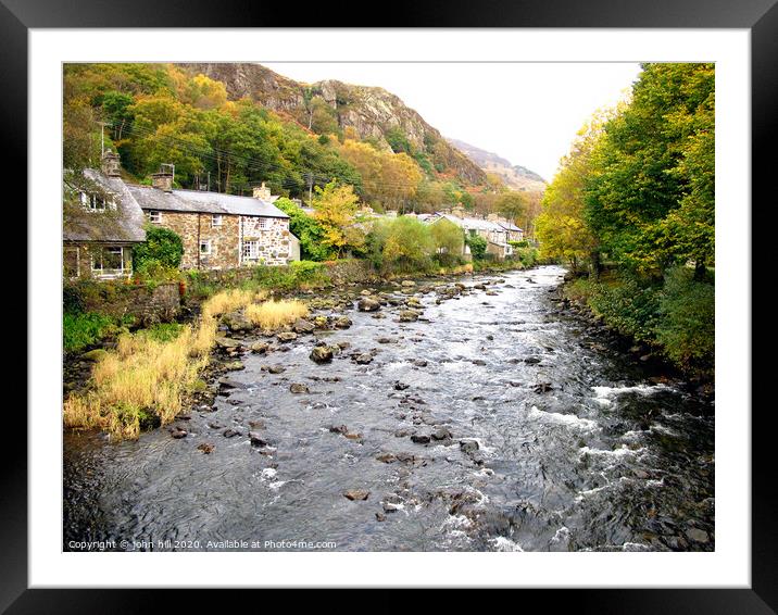 Tha river at Beddgelert village in Wales. Framed Mounted Print by john hill