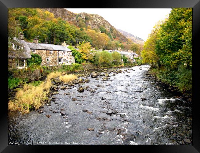 Tha river at Beddgelert village in Wales. Framed Print by john hill