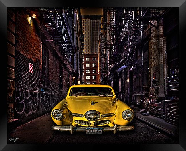 Back Alley Taxicab Framed Print by Chris Lord