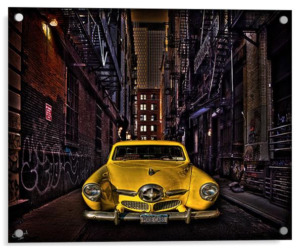 Back Alley Taxicab Acrylic by Chris Lord