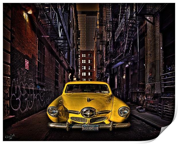 Back Alley Taxicab Print by Chris Lord