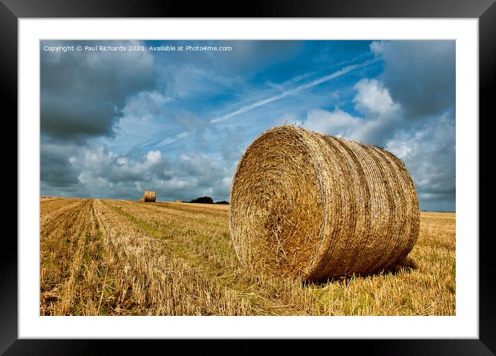 Hay bale in the sunshine Framed Mounted Print by Paul Richards