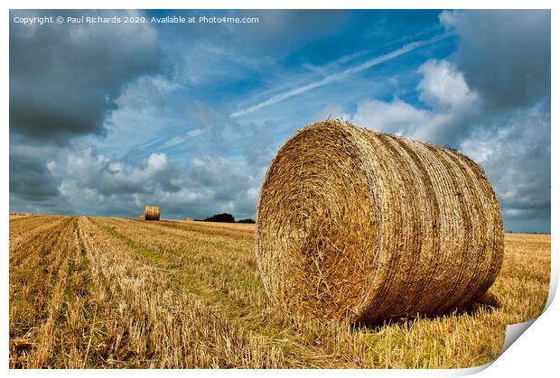 Hay bale in the sunshine Print by Paul Richards