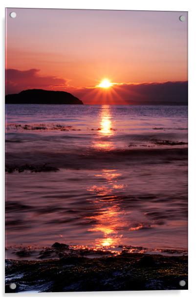 Sunset over Fidra Island Acrylic by Keith Thorburn EFIAP/b
