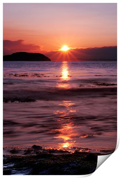 Sunset over Fidra Island Print by Keith Thorburn EFIAP/b