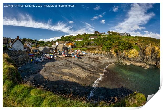 Cadgwith fishing village Print by Paul Richards