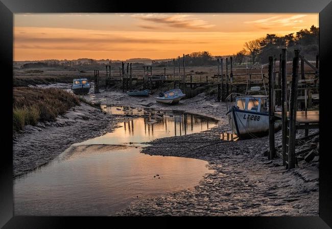 Waiting for the tide at sunrise Framed Print by Gary Pearson