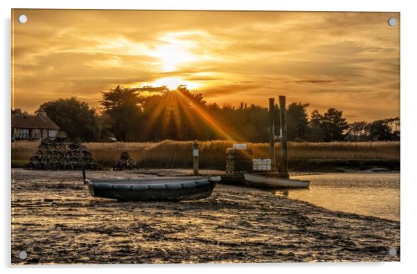 Sunset at Brancaster Staithe Acrylic by Gary Pearson