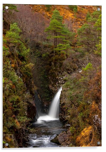 Torridon Waterfall Acrylic by Alan Simpson