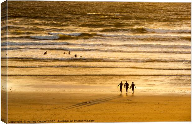 The surfers. Canvas Print by Ashley Cooper