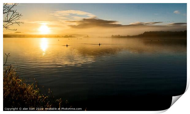Sunrise Loch of Skene Print by alan bain