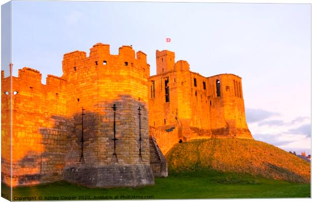 Warkworth Castle dawn Canvas Print by Ashley Cooper