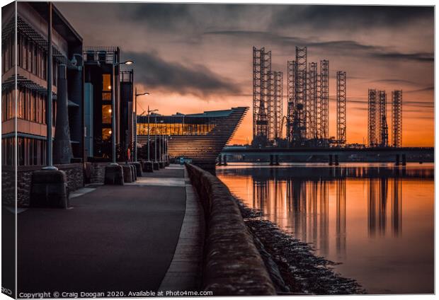 V&A & Rigs on the Dundee Riverside Canvas Print by Craig Doogan