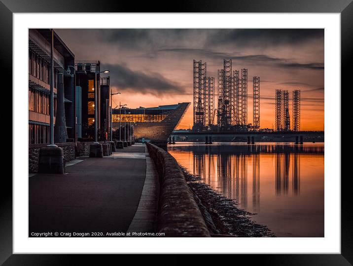 V&A & Rigs on the Dundee Riverside Framed Mounted Print by Craig Doogan
