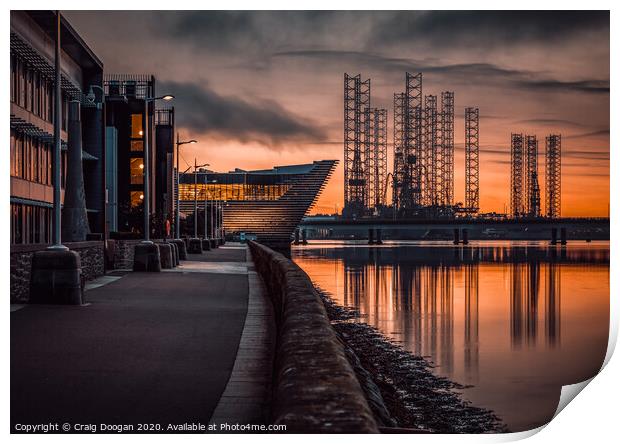 V&A & Rigs on the Dundee Riverside Print by Craig Doogan