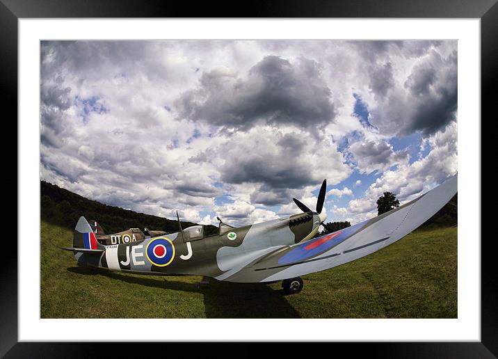 Spitfire JEJ EN398 Framed Mounted Print by Tony Bates