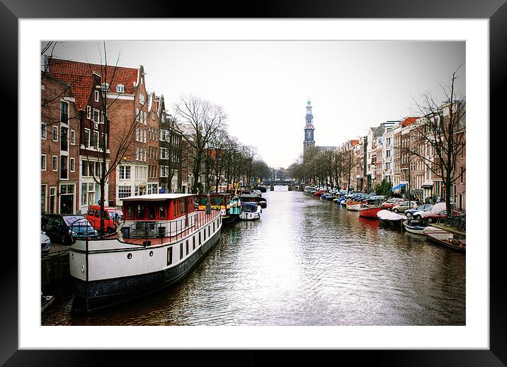 Canal To The Westertoren Framed Mounted Print by Tom Satherley