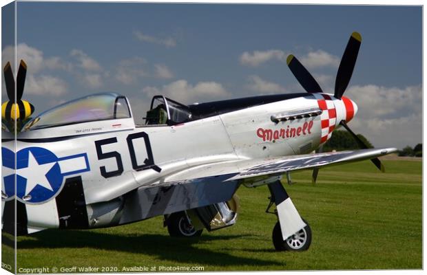 Mustang P-51 marinell  Canvas Print by Geoff Walker