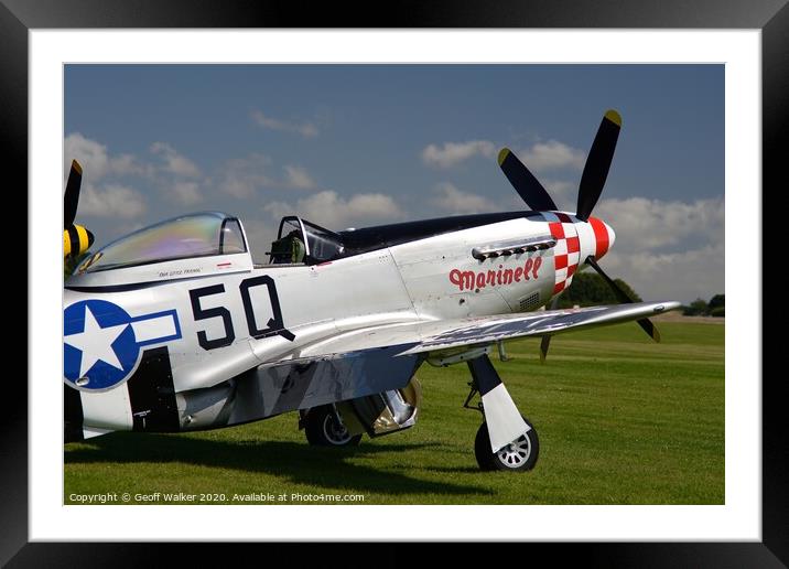 Mustang P-51 marinell  Framed Mounted Print by Geoff Walker