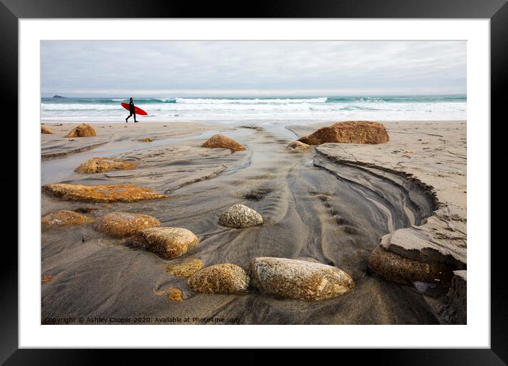 The surfer. Framed Mounted Print by Ashley Cooper