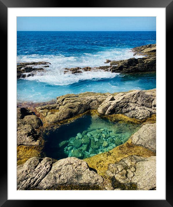 Outdoor natural pool Framed Mounted Print by Sandra Broenimann