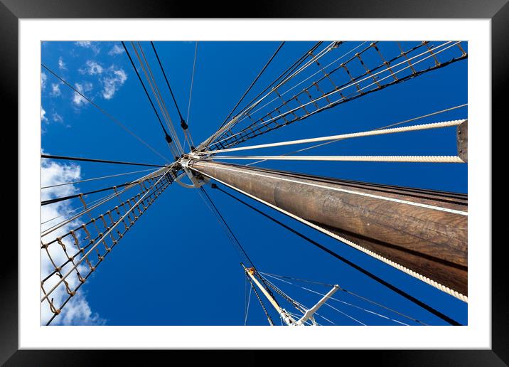 Sailboat rigging and big mast Framed Mounted Print by Arpad Radoczy