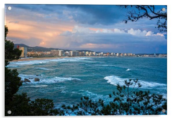 Sunset light over the spanish coastal Acrylic by Arpad Radoczy