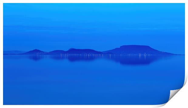 Landscape from a lake Balaton in Hungary Print by Arpad Radoczy