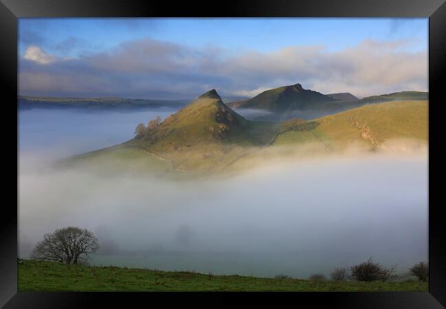 Chrome Hill and Parkhouse Hill in the Peak District Framed Print by MIKE HUTTON