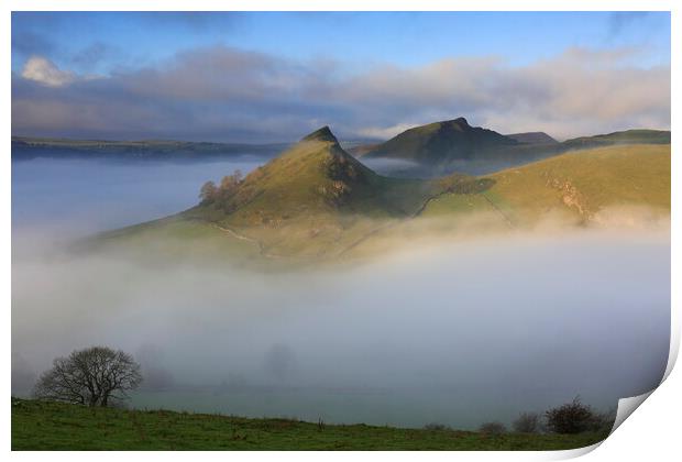 Chrome Hill and Parkhouse Hill in the Peak District Print by MIKE HUTTON