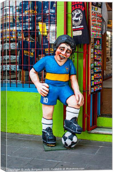 Iconic Maradona: Argentina's Football Phenomenon Canvas Print by Holly Burgess