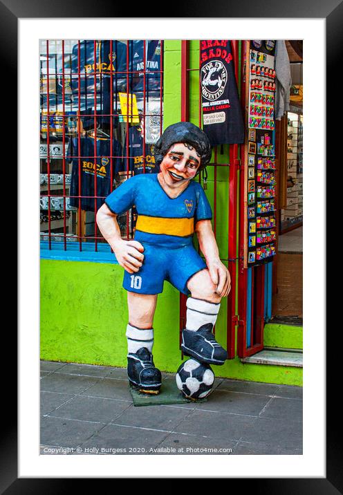 Iconic Maradona: Argentina's Football Phenomenon Framed Mounted Print by Holly Burgess
