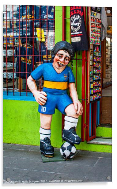 Iconic Maradona: Argentina's Football Phenomenon Acrylic by Holly Burgess